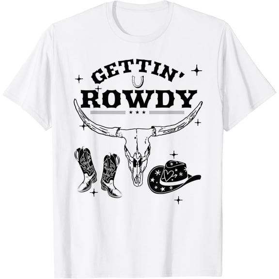 Getting Rowdy Getting Hitched Nashville Bachelorette Party T-Shirt Size S-5XL