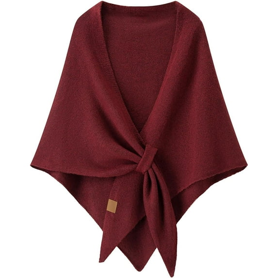 Gettoreach Women's Solid Color Scarf Shawl, Comfortable Knitted Fleece Shawl Wraps