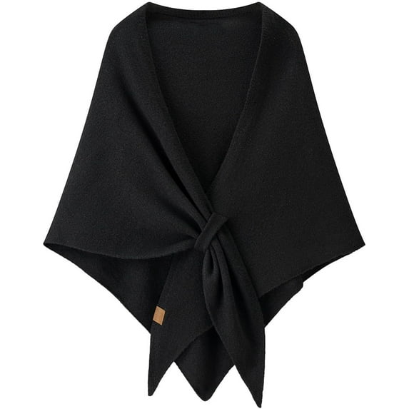 Gettoreach Women's Solid Color Scarf Shawl, Comfortable Knitted Fleece Shawl Wraps