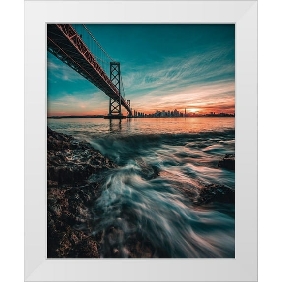 Getty, Bruce 12x14 White Modern Wood Framed Museum Art Print Titled - Down by the Water