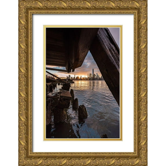Getty, Bruce 17x24 Gold Ornate Wood Framed with Double Matting Museum Art Print Titled - Under the Pier