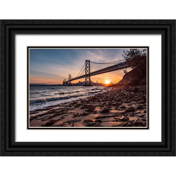 Getty, Bruce 18x13 Black Ornate Wood Framed with Double Matting Museum Art Print Titled - Sunset from the Island 2