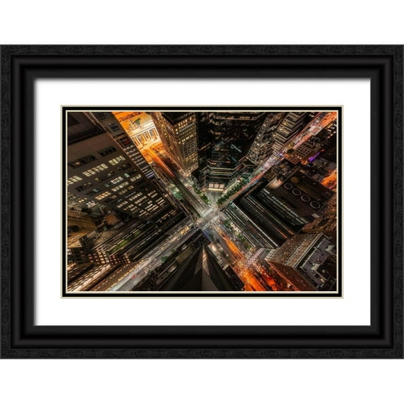 Getty, Bruce 32x23 Black Ornate Wood Framed with Double Matting Museum Art Print Titled - Grand Central New York