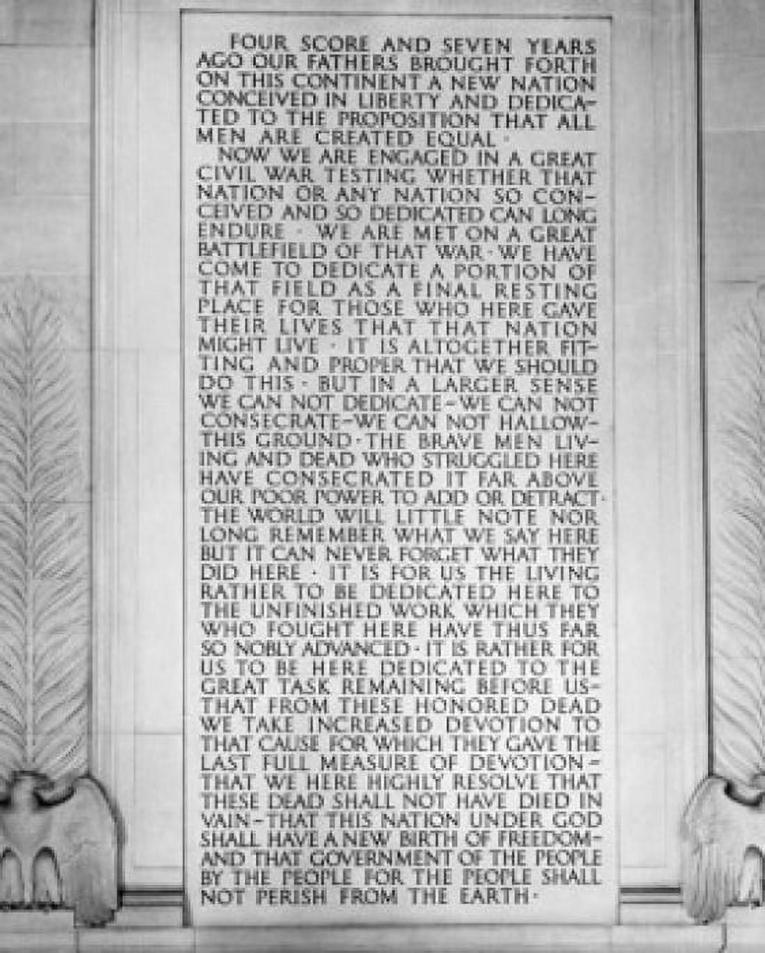 Gettysburg Address engraved on a memorial plaque Lincoln Memorial Washington DC USA Canvas Art - (24 x 36)