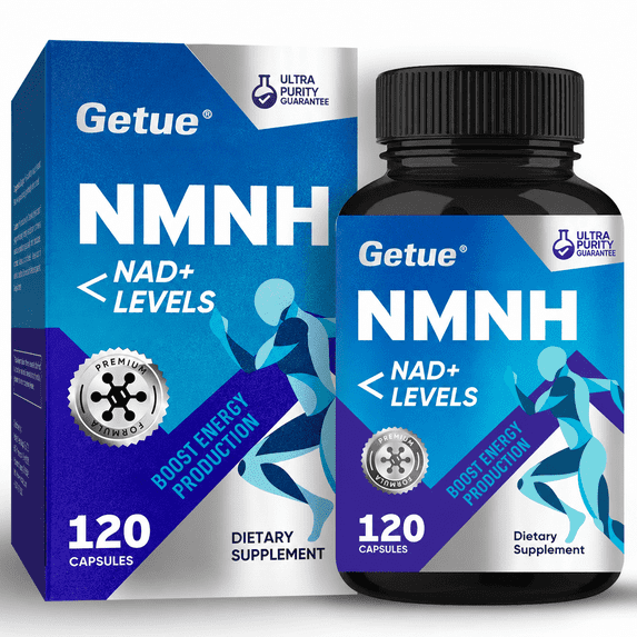 Getue NMNH Capsules Ultra Purity Guarantee, Advanced NAD+ Precursor Supplement for Cellular Energy Production and Daily Vitality, 120 Count