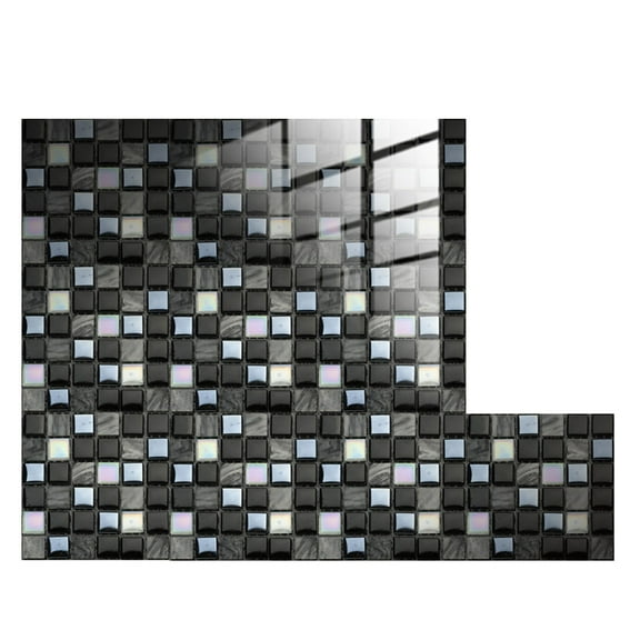 Getwin,3D Crystal Tile Sticker,Peel and Stick Ceramic Tile Paste,10Pcs 3D Lattice Tile Stickers, Peel-And-Stick Ceramic Decals for Kitchen, Bathroom, and DIY