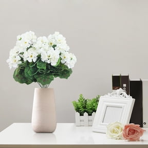 Getwin,Artificial Begonia Flower,White Fake Begonia Flower,Ideal for Living Room Geranium Display, Wedding Home Flower, Or Begonia Silk Prop.