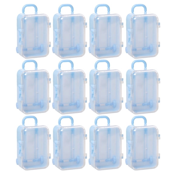 Getwin,Blue Mini Suitcase Storage Box,Luggage Trolley Case Candy Toy,Travel Suitcase Candy Box Perfect for Wedding Favors Or Birthday Party Treats