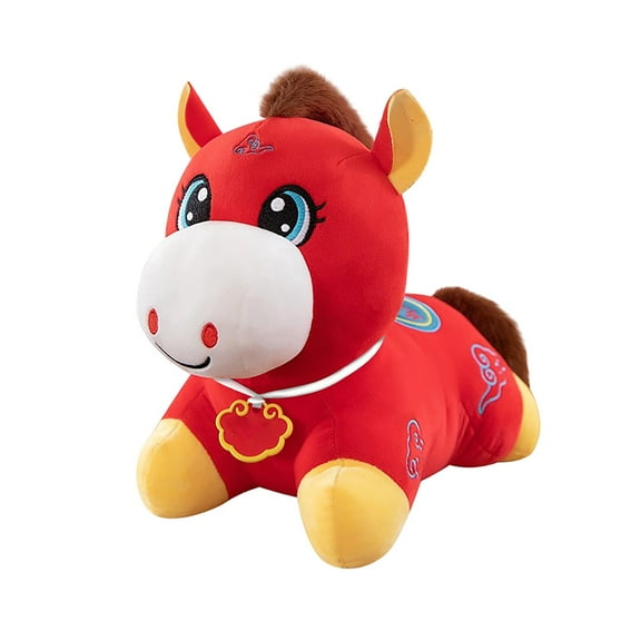 Getwin Desktop Dress Up,Desktop Ornament,Mascot Plush Toy 2026Year Of Animal Doll for Good Luck fortune Soft Stuffed Horse Plushie Home Decor Chinese New Year for All Ages