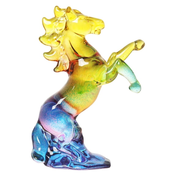 Getwin Desktop Items,Colorful Horse Crystal Ornaments,Horse Statue Year Of 2026 Figurine Hand Blown Glass Horses Collectible Figurine For Home Wealth Chinese New Year Decor