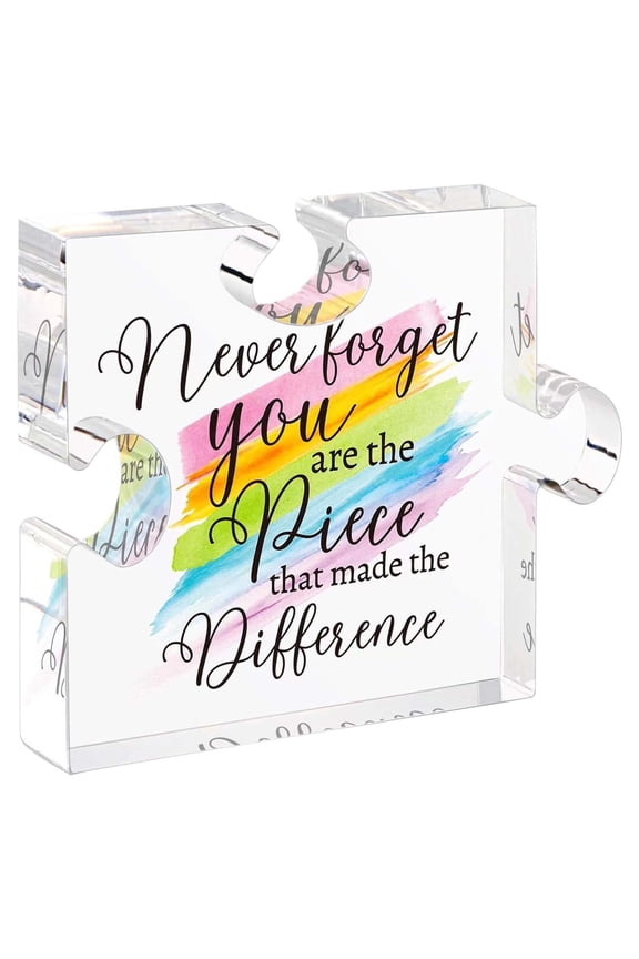 ,Engraved Acrylic Teacher Appreciation Gift,Irregular Double Heart Puzzle,Acrylic Ornament. Thank You Gift for Teacher, School, office Desk Decor
