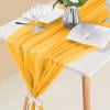 Getwin Household Antependium,Chiffon Table Flags for Wedding Banquets,10Ft Chiffon Table Runner 29X120 Inches Dusty Blue Table Runner for Wedding Baby Girl Bridal Shower Decorations