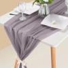 Getwin Household Antependium,Chiffon Table Flags for Wedding Banquets,10Ft Chiffon Table Runner 29X120 Inches Dusty Blue Table Runner for Wedding Baby Girl Bridal Shower Decorations