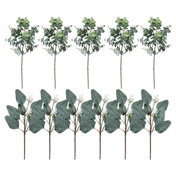 Getwin Household Decoration,Eucalyptus Has Short Branches With Fruits,Artificial Oval Branches With White And Sprays Suitable For Vases Wreaths Bouquets And Wedding Greenery Decor