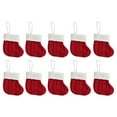thumbnail image 1 of Getwin Household Hanging,,10 Pcs Christmas Knitted Stocking Multi Use Candy Bag Utensil Holder & Tree Ornament for Holiday Decor, 1 of 5