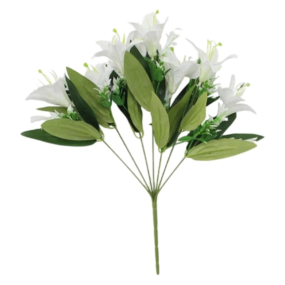 Getwin Household Imitation,Simulate 7 Small Lilies,for Wedding Bouquets Home Parties Indoor Dining Tables Hotels Vase Arrangements and Outdoor Garden Decoration