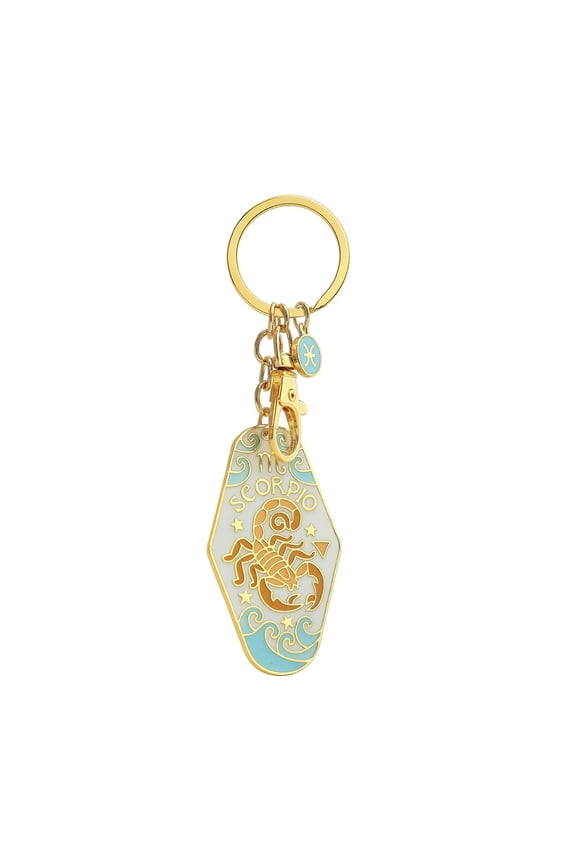 Household Pendant,Retro Zodiac Keychain Scorpio," Motel Keychain Style Keychain for Women Cute Car Key Accessories Handbag Charms Purse Decor Retro Idea"