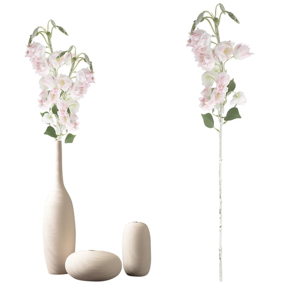 Getwin Light Pink Dendrobium Orchid,Abs Artificial Orchid Flower,Artificial Dendrobium Orchid Flowers for Wedding Home Decor Elegant Wind Bell Orchid Arrangement for Living Room & Event Centerpieces