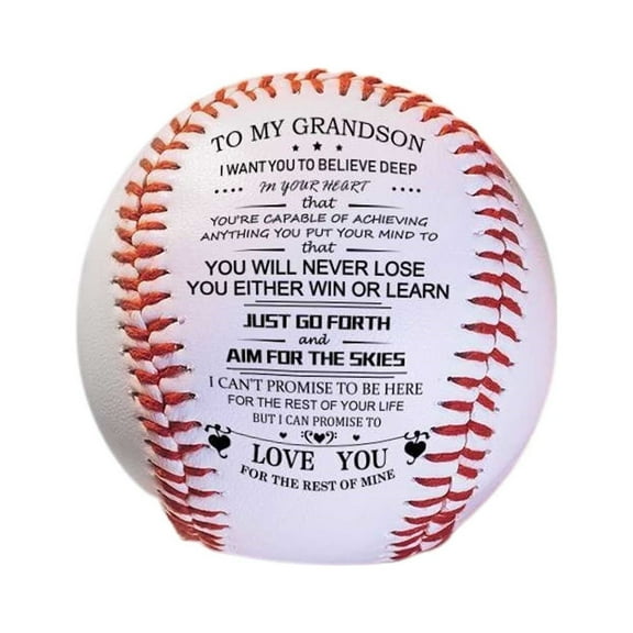 Getwin,Personalized Printed Baseballs,Motivational Baseball for Grandson,Personalized Baseball for Grandson, Motivational Gift for Graduation, Birthday, and Sports Lovers