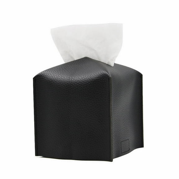 Getwin Plastic Tissue Box,,Pu Leather Square Tissue Box Square Creative Advertising Paper Box Living Room Tea Table Car Napkin