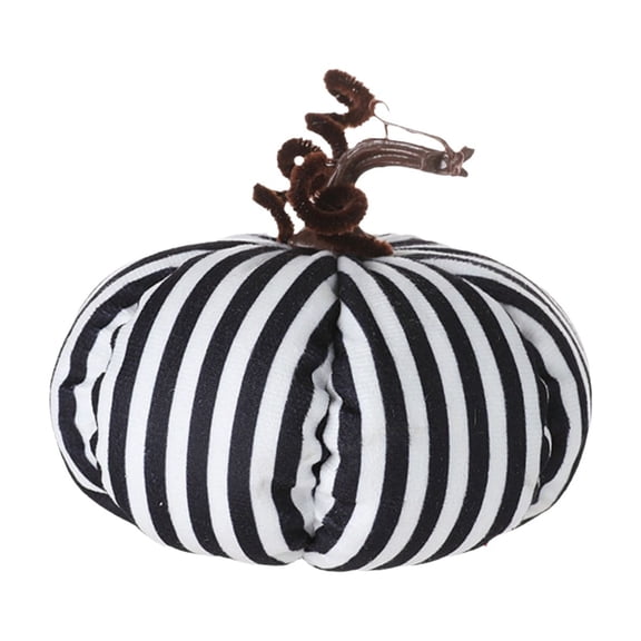 Getwin,Plush Stuffed Pumpkin Throw Pillow with Stripe Design, Cozy Fall Decoration for Bedroom, Living Room, and Seasonal Displays