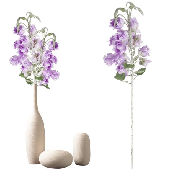 Getwin Purple Dendrobium Orchid Flower,Abs Artificial Orchid Decoration,for Wedding Home Decor Elegant Wind Bell Orchid Arrangement for Living Room & Event Centerpieces