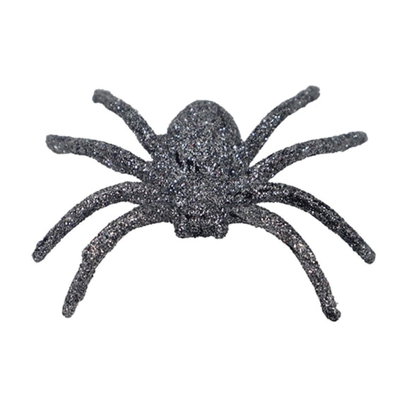 Getwin,Sparkling Multicolor Plastic Spider Set, Glitter Halloween Prank Decorations for Parties, Table Displays, and Festive Fun