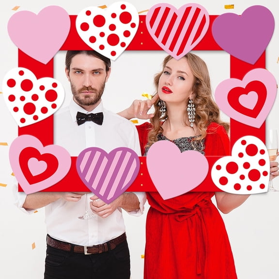 Getwin Valentine Photo Frame,Handheld Picture Frame,Valentine'S Day Decoration Photo Frame Wedding Valentine'S Day Decoration Handheld Photo Props