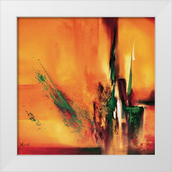 Geurts, Nelly 20x20 White Modern Wood Framed Museum Art Print Titled - Abstract Impressions ll