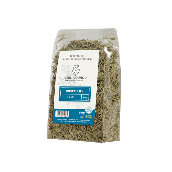 Geusi Vounou Organic Dried Rosemary, 80g | Greek Rosemary Herb