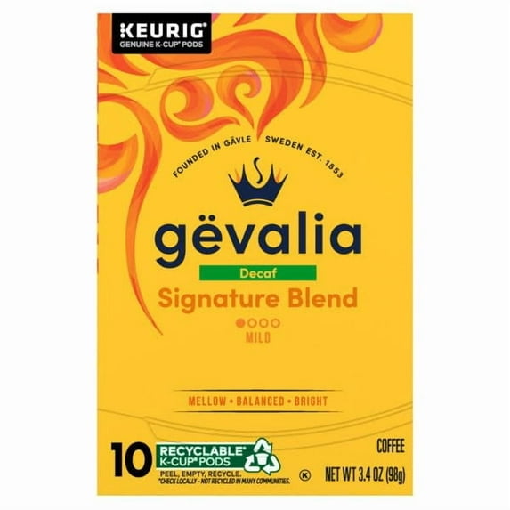 Gevalia Blend Decaf Mild Light Roast K-Cup Coffee Pods, 3.4 Oz (Pack of 8)