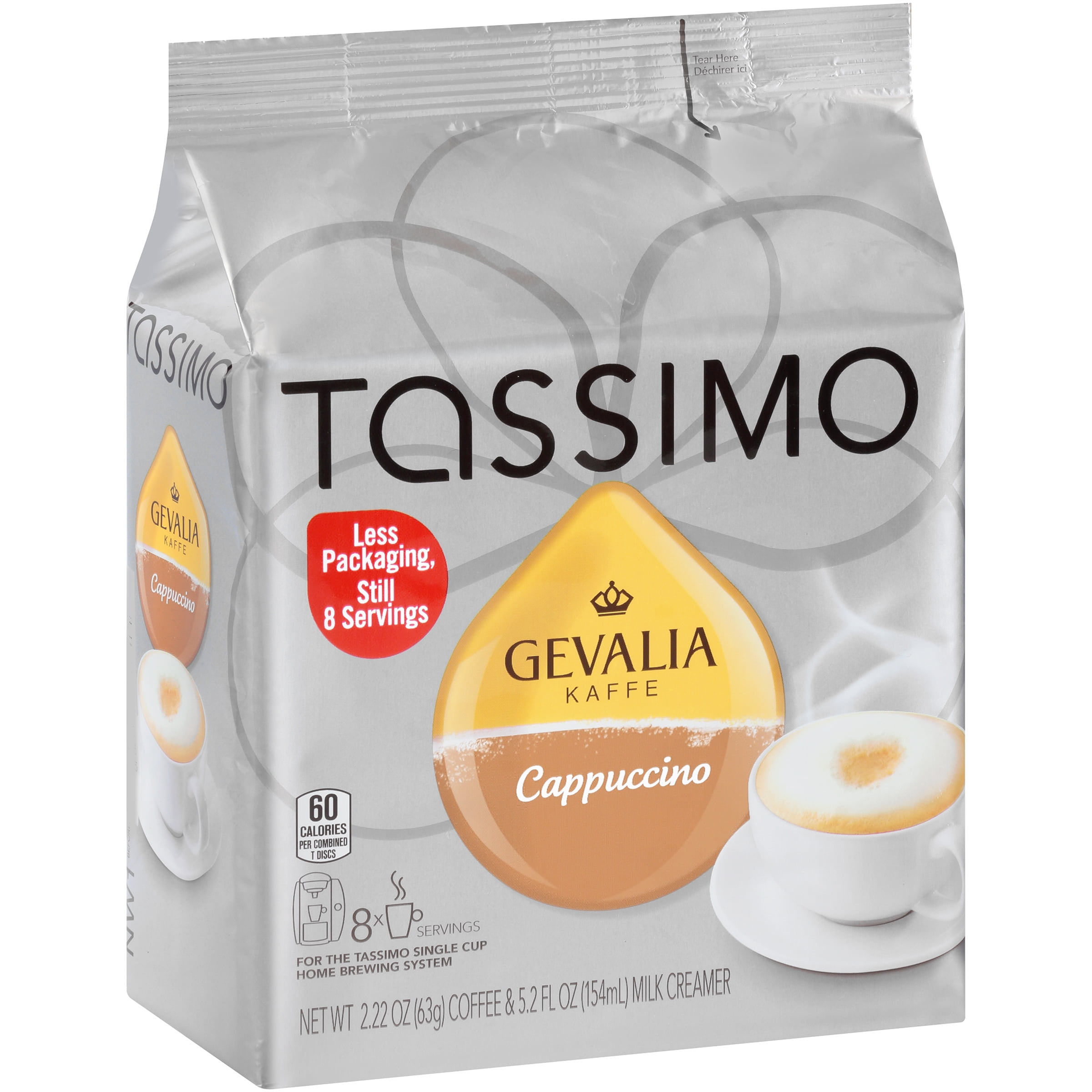 Gevalia Cappuccino Coffee & Milk Creamer T-Disc for Tassimo Brewing System,  16 count 