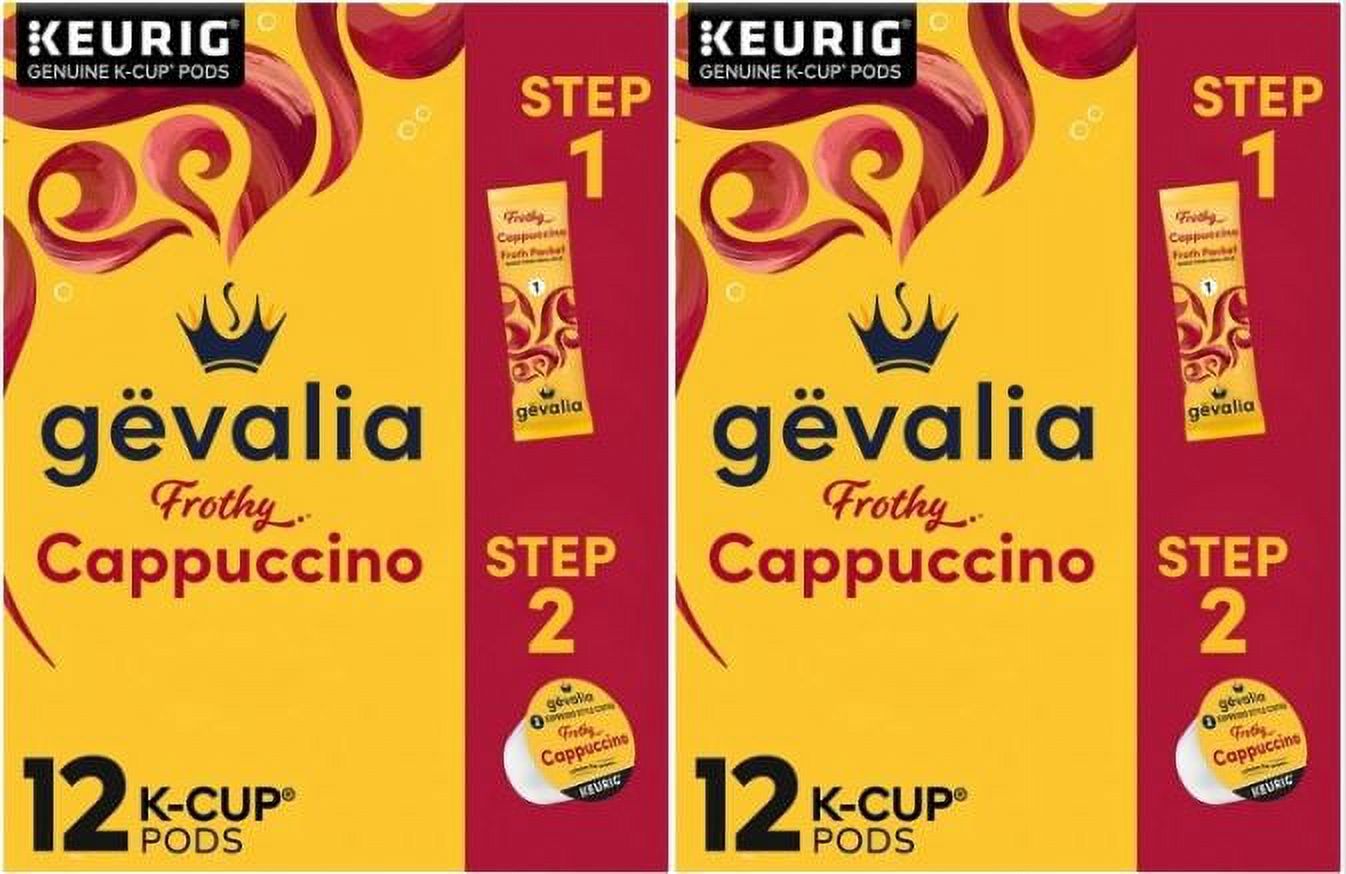 Gevalia Cappuccino K Cup Espresso Coffee Pods & Cappuccino Froth