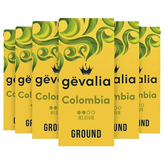 Gevalia Colombian Medium Roast Ground Coffee (12 Oz Bags, Pack Of 6)
