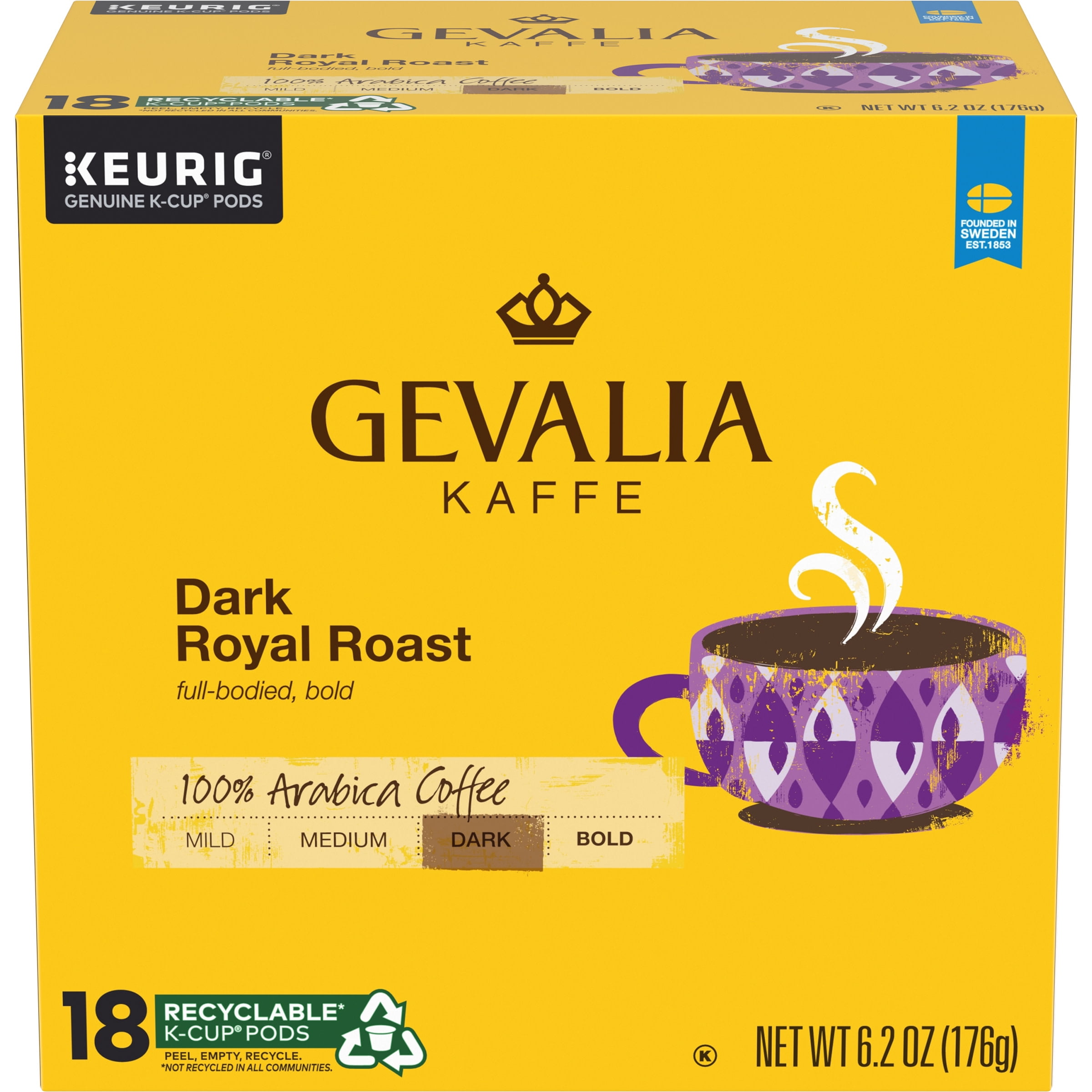 Gevalia Dark Royal Roast Dark Roast K-Cup® Coffee Pods, 18 ct Box