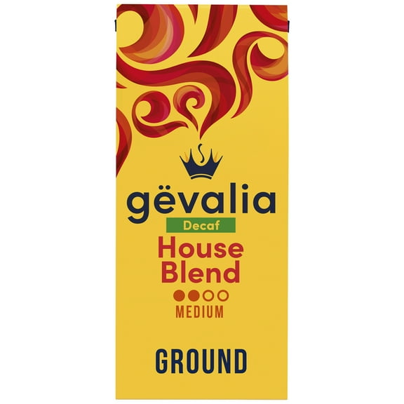 Gevalia Decaf House Blend Ground Coffee, Decaffeinated, 12 oz. Bag