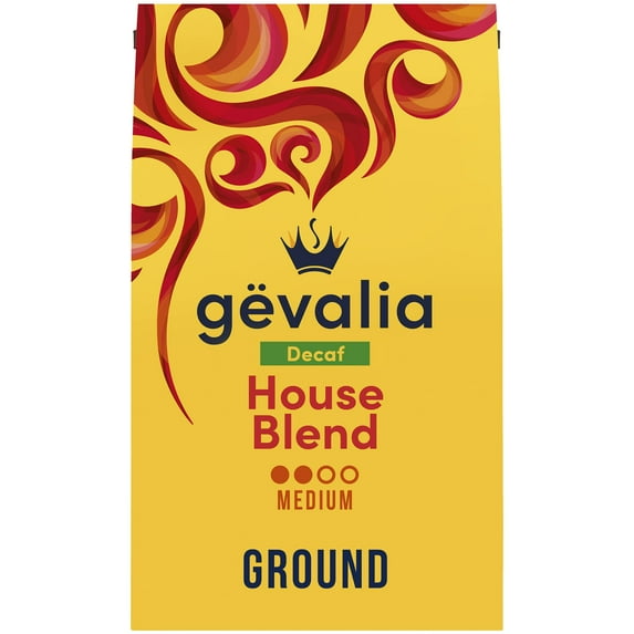 Gevalia House Blend Decaf Medium Roast Ground Coffee, 20 oz Bag