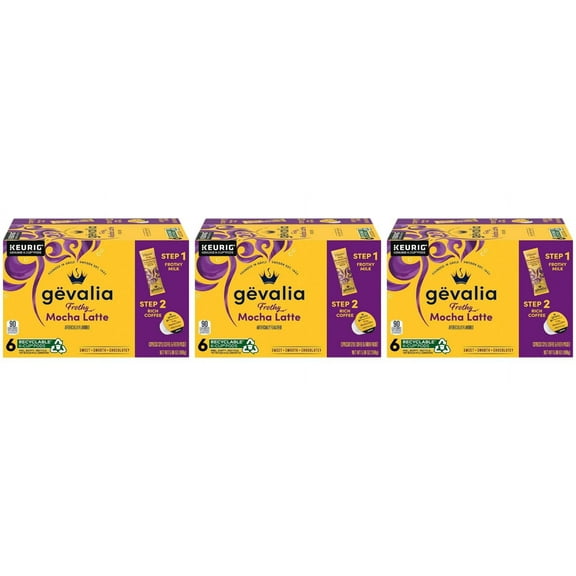 Gevalia, 2-Step K-Cup & Froth Packets Mocha Latte, 6 Count, 5.9oz Box