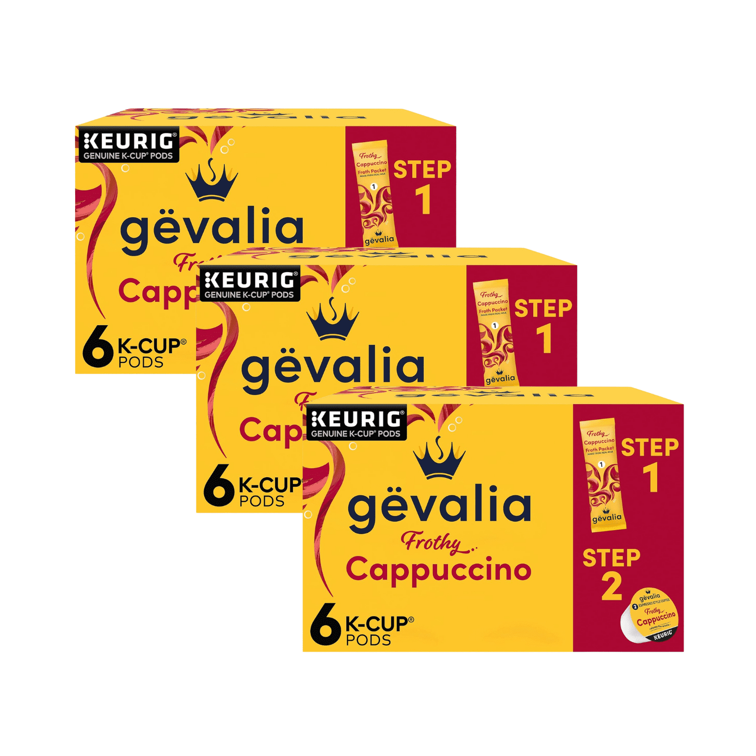 Gevalia Frothy 2-Step Cappuccino Espresso K-Cup Coffee Pods
