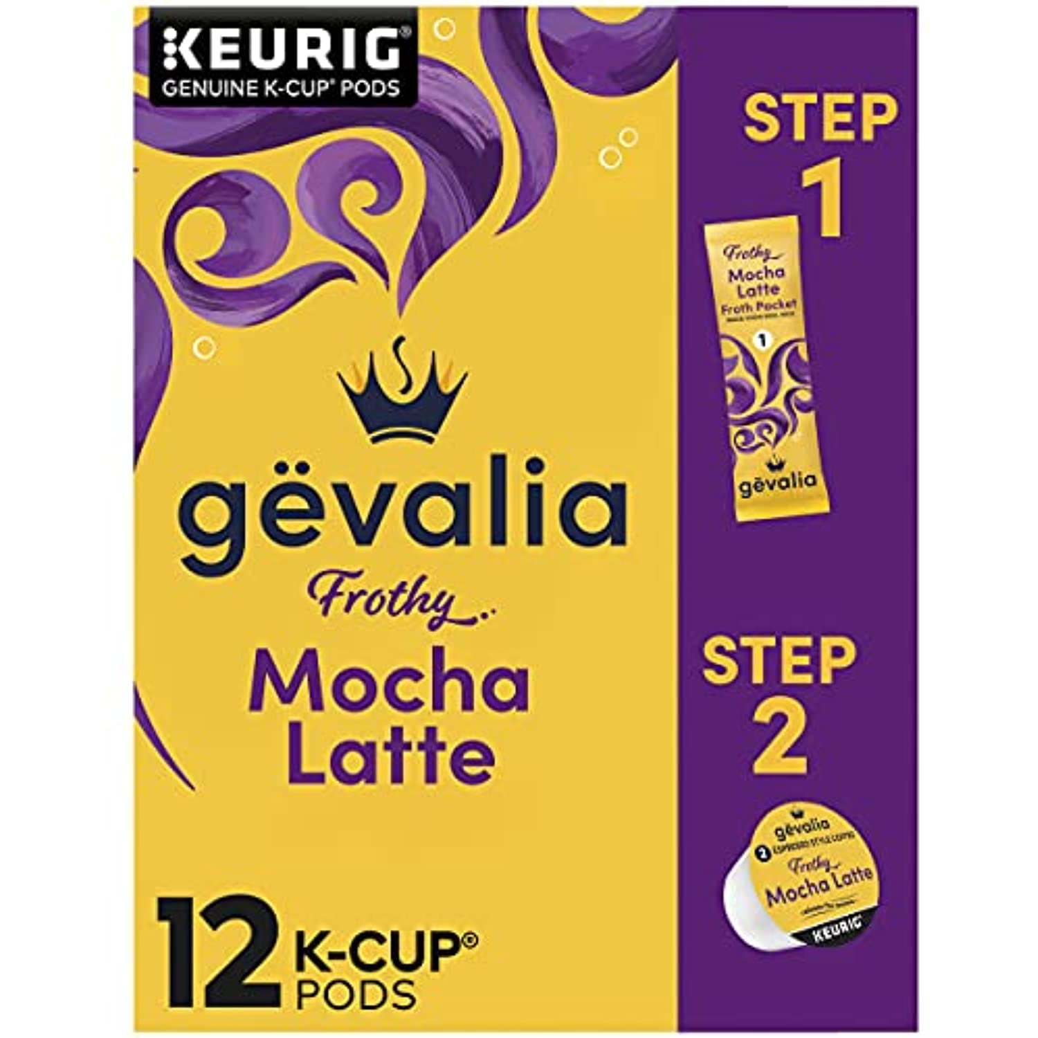 Gevalia Frothy 2-Step Mocha Latte, Espresso K-Cup Coffee Pods