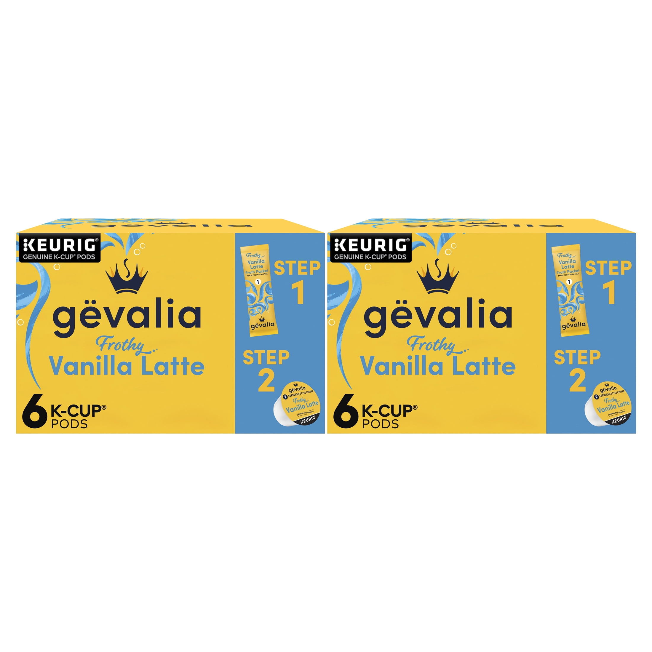 Gevalia Cappuccino K Cup Espresso Coffee Pods & Cappuccino Froth Packets,  12 ct Box 