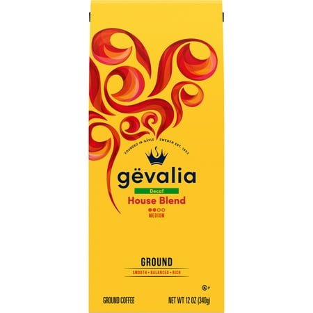 Gevalia House Blend Decaf Medium Roast Ground Coffee, 12 oz Bag
