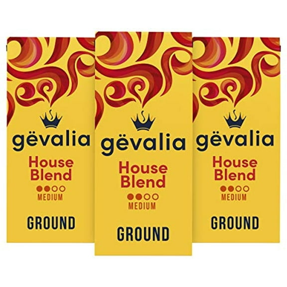 Gevalia House Blend Medium Roast Ground Coffee (12 Oz Bag, Pack Of 3)