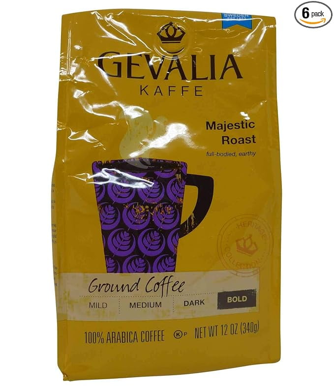Gevalia Kaffe Ground Coffee Bold Majestic Roast, 12 OZ (Pack of 6) by Gevalia_AB