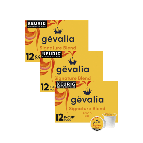 Gevalia Signature Blend Mild Light Roast K-Cup Coffee Pods, 12 Ct Box (Pack of 3)
