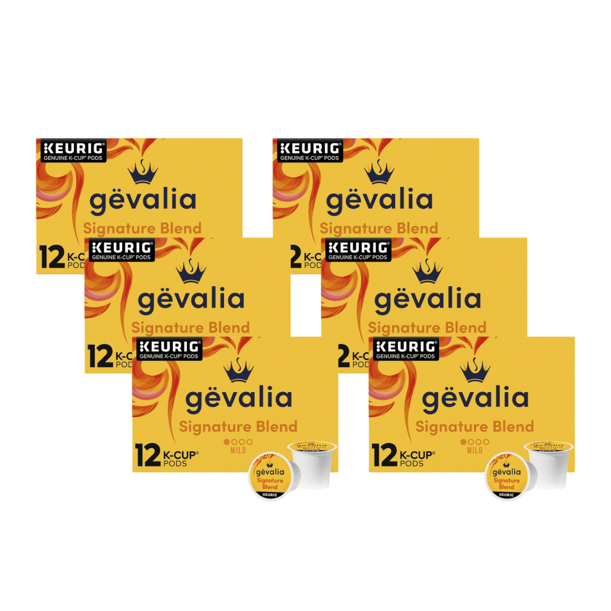 Gevalia Signature Blend Mild Light Roast K-Cup® Coffee Pods, 12 Ct Box (Pack of 6)
