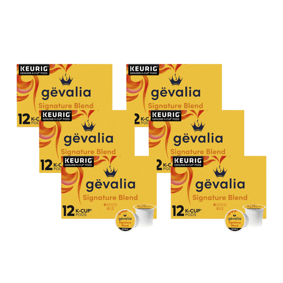 Gevalia Signature Blend Mild Light Roast K-Cup Coffee Pods, 12 Ct Box (Pack of 6)
