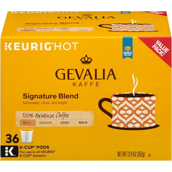 Gevalia Signature Blend Mild Light Roast K-Cup Coffee Pods Value Pack, 36 ct Box