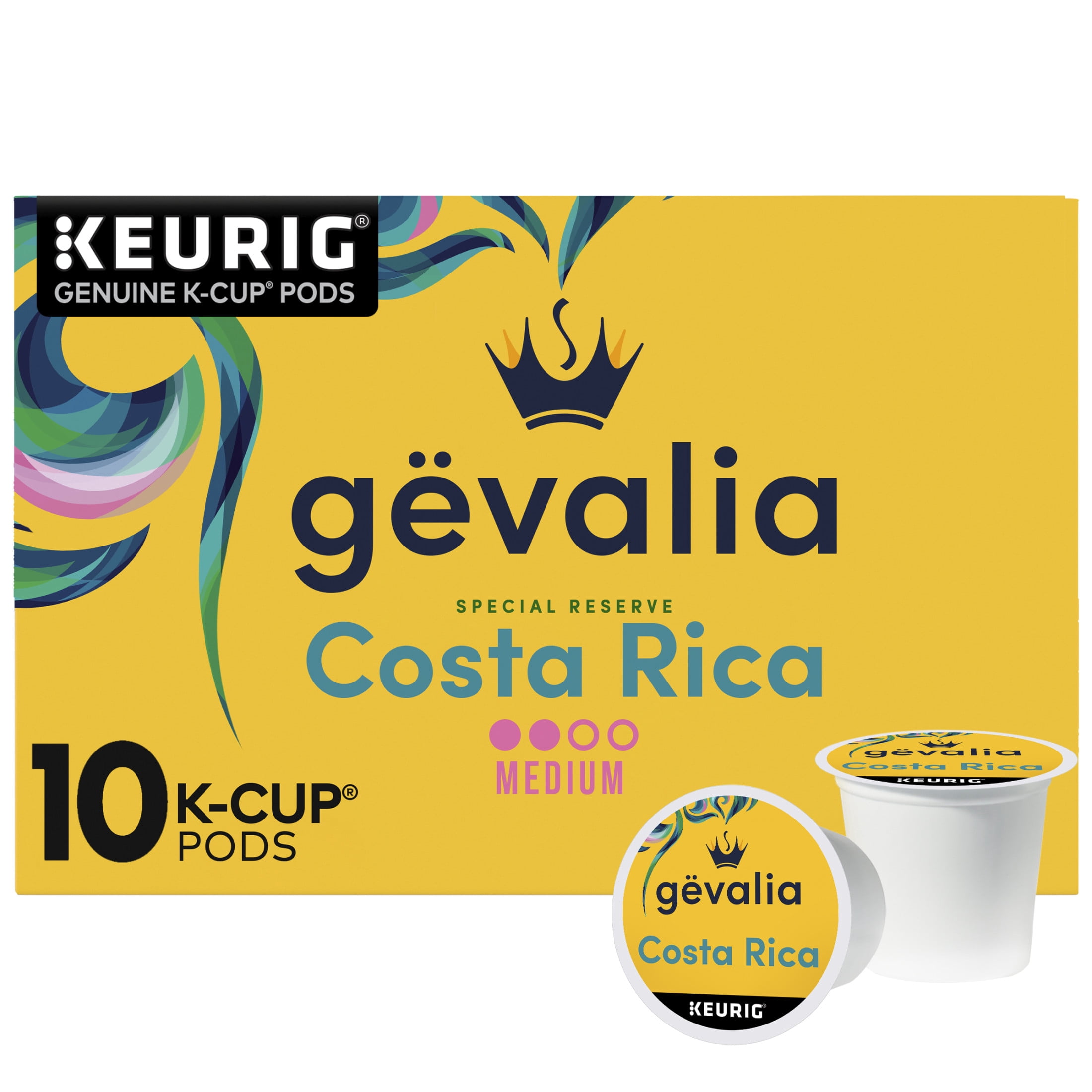 Gevalia, Single Origin Coffee Pods, Costa Rica 10ct, Medium-Dark