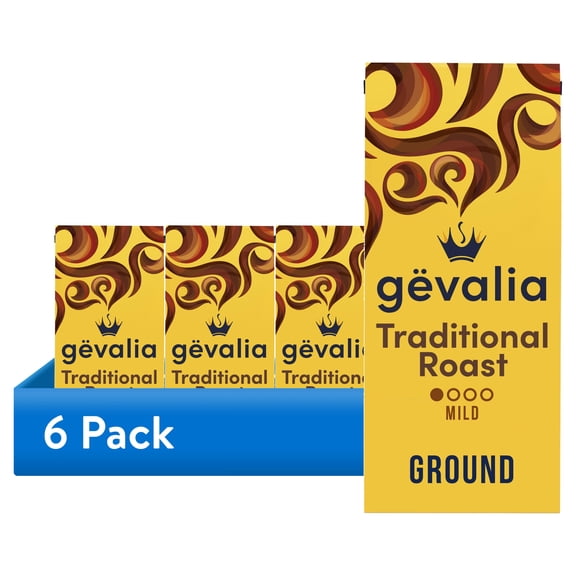 (6 pack) Gevalia Traditional Roast Ground Coffee, 12 oz. Bag